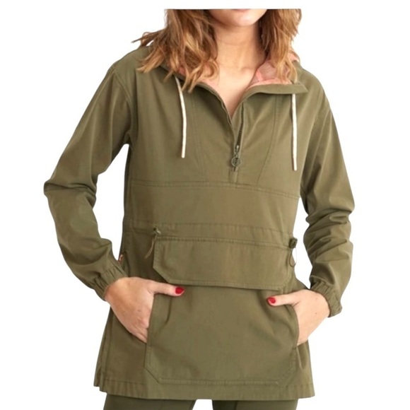 MARINE LAYER  Tacoma Anorak Utility Jacket Women's Oversized Small Green Hooded - Picture 14 of 16